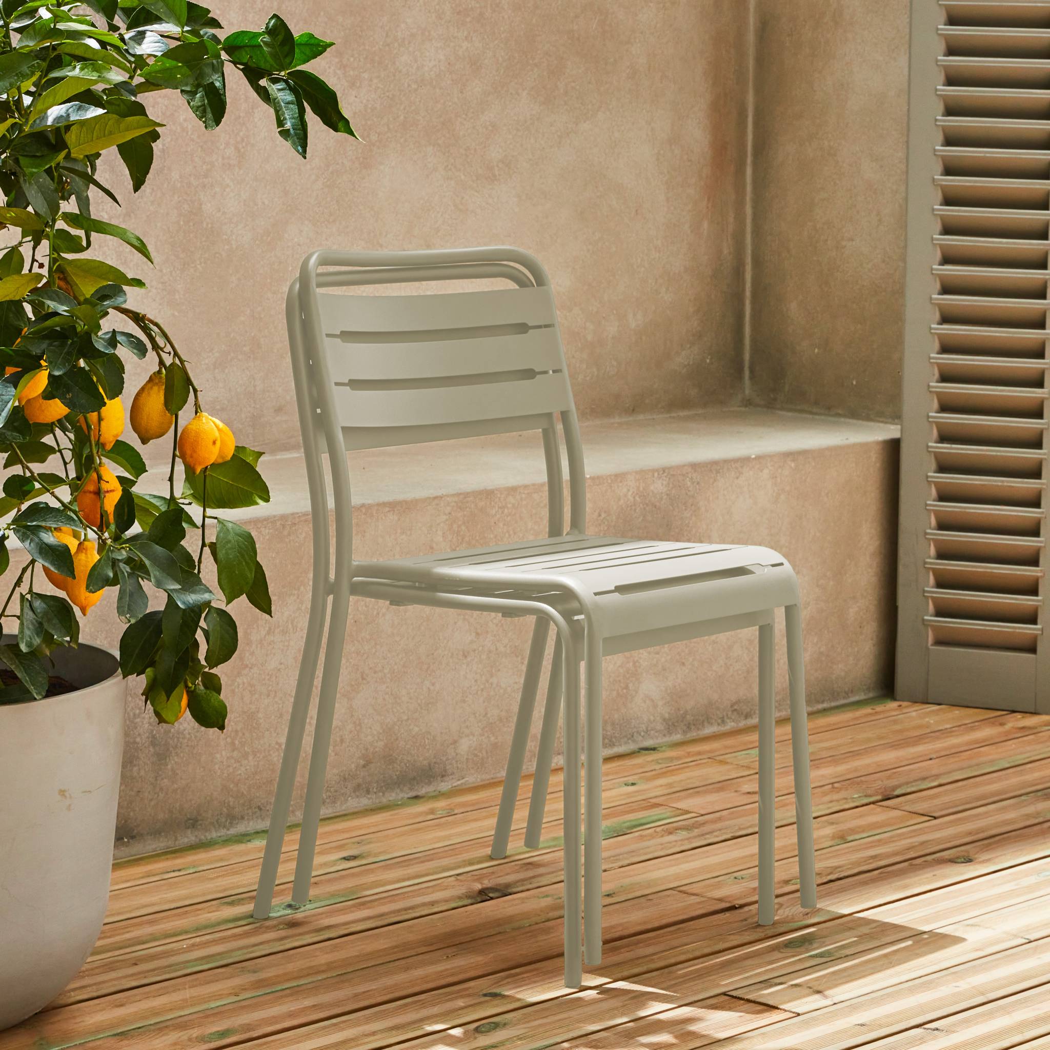 Set di sedie da giardino in acciaio, Beige Leroy Merlin