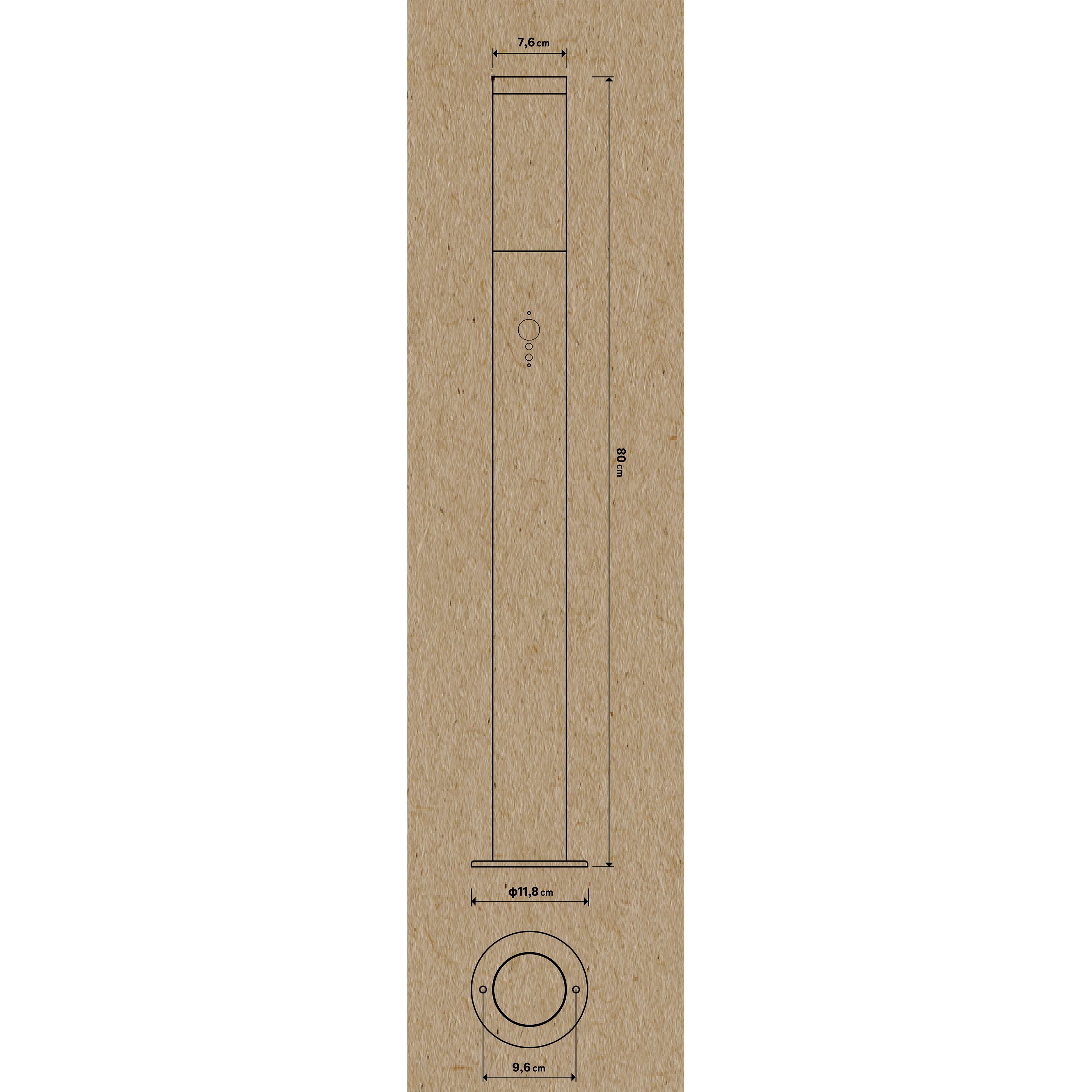Lampione per esterni con sensore di movimento BERGEN - 1 x E27 max 25W - IP44 - Acciaio inox - INSPIRE - 5