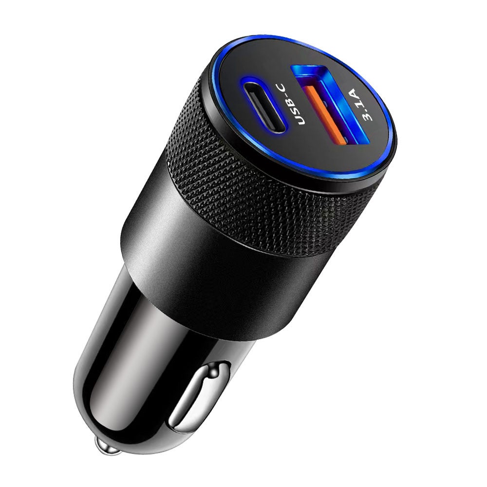 Ładowarka samochodowa, dwuportowa ładowarka samochodowa USB 3,4 A, szybki adapter samochodowy do iPhone'a 12/12 Mini/12 Pro/11/SE 2020/XS/XR/X/8, Sam