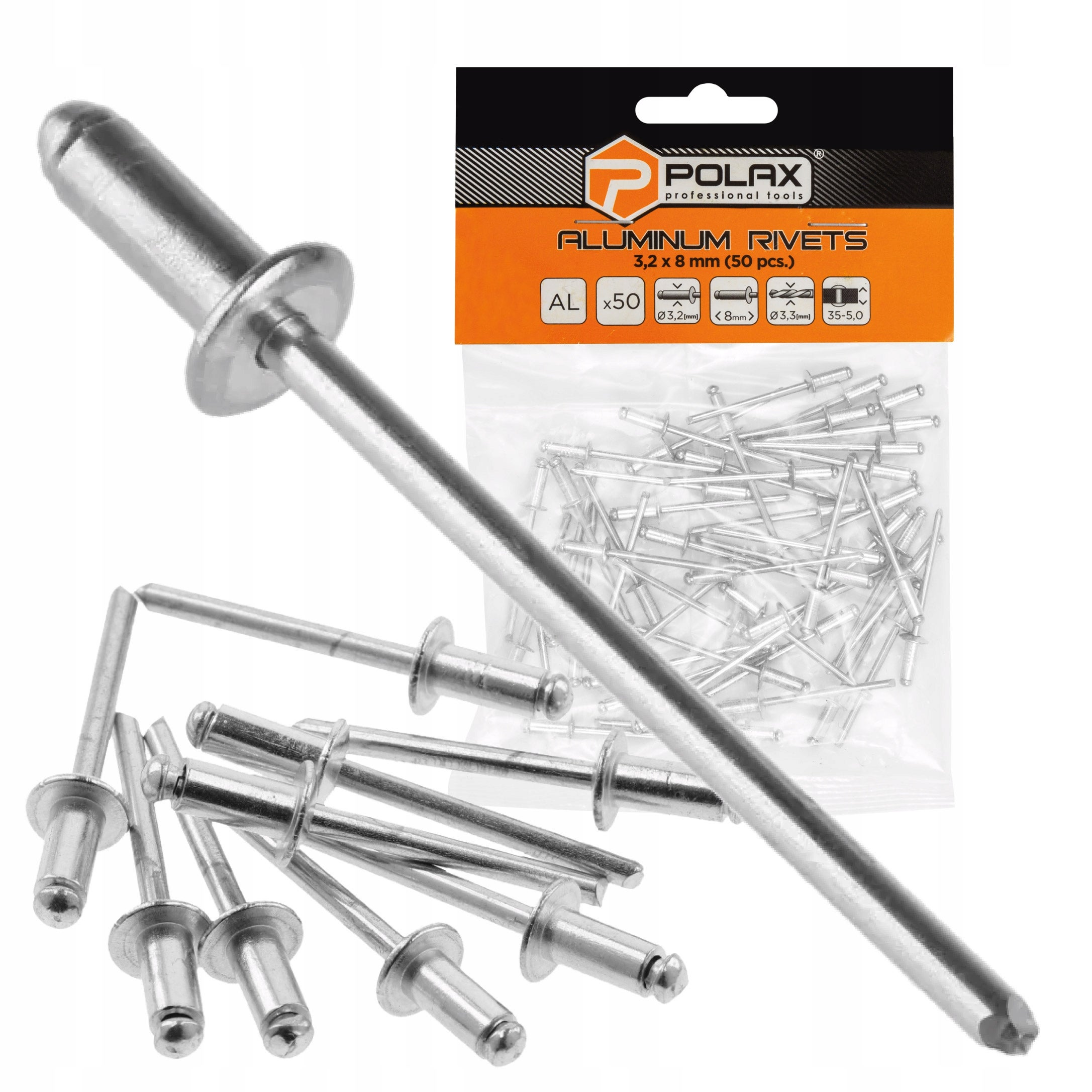 Nity zrywalne aluminiowe 3.2 х 8 mm (50 szt.)