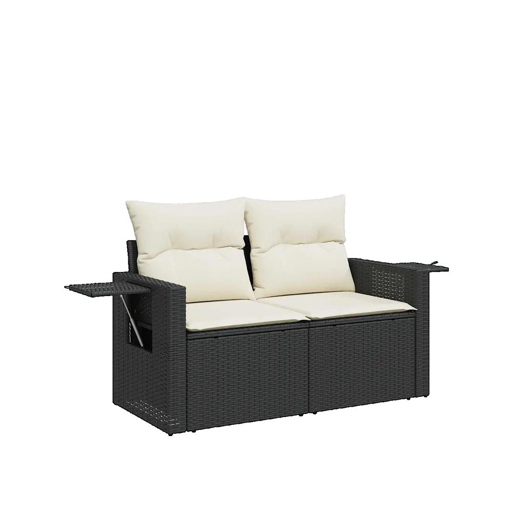 Zestaw mebli ogrodowych vidaXL Czarna żywica pleciona Modułowy i wodoodporny