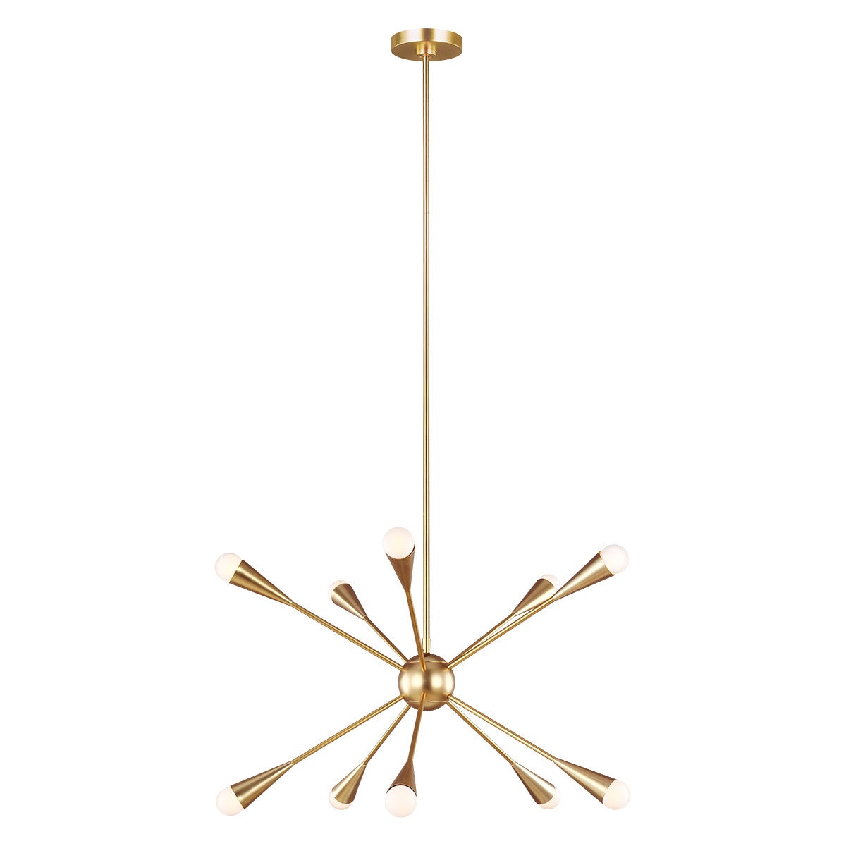 Candelabru Feiss Jax cu 10 lumini, alamă oxidată, G9, 3W, 3000K, IP20, ajustabil 47,7-170 cm