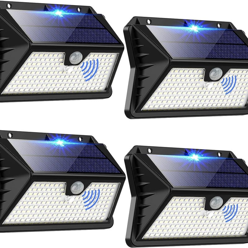 Zewnętrzna Lampa Solarna sztuki Tryby Projektor Oświetlenie z Detektorem Ruchu LED Reflektor Solarny Wodoodporna Lampa Solarna do Ogrodu Garażu
