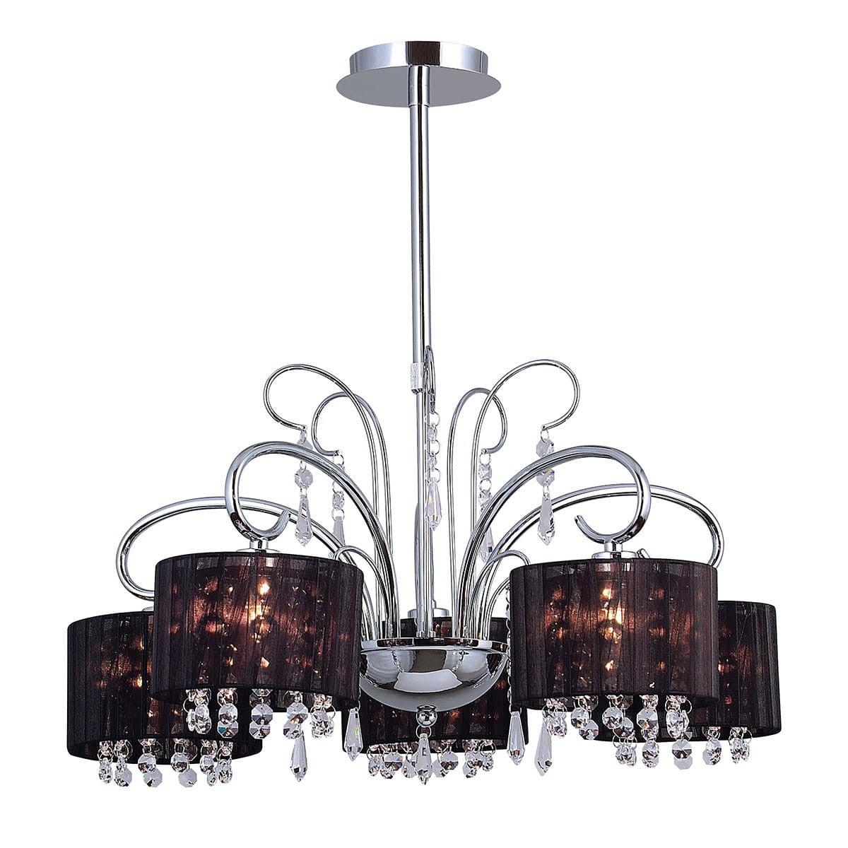 Lampa wisząca SPAN chromowana czarna 5 x E14 x 40W wym:60x50x50cm Italux
