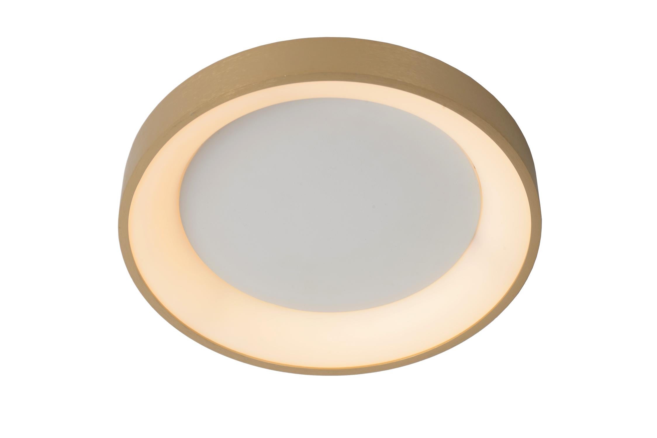 Plafon okrągły VIDAL LED 20W Ciepła biel 1700lm złoto-biały wym:6x28x28cm IP20 Lucide