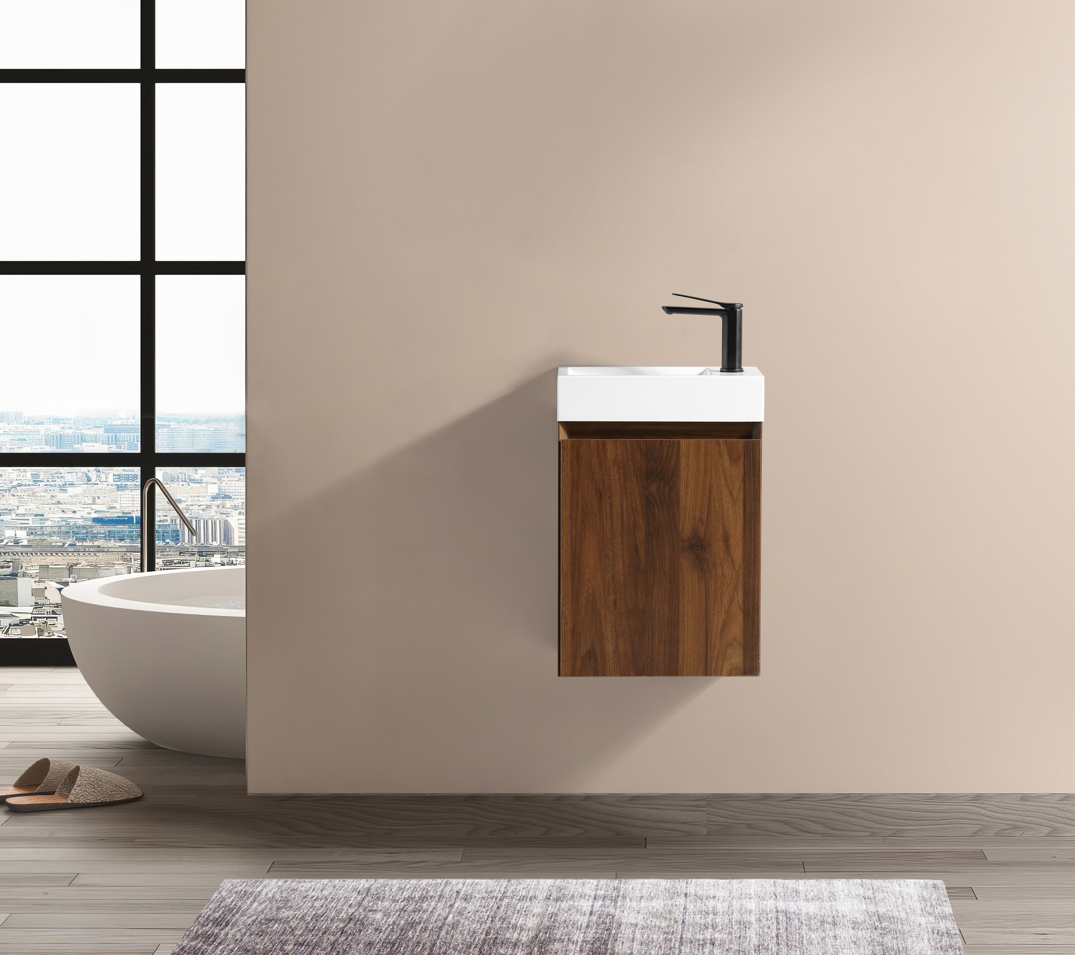 Lave-main 40 cm noyer Aquastretto - 7