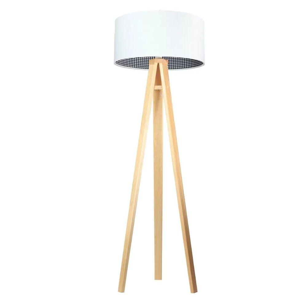 Lampa stojąca HOME 50 biała/pepitka/sosna
