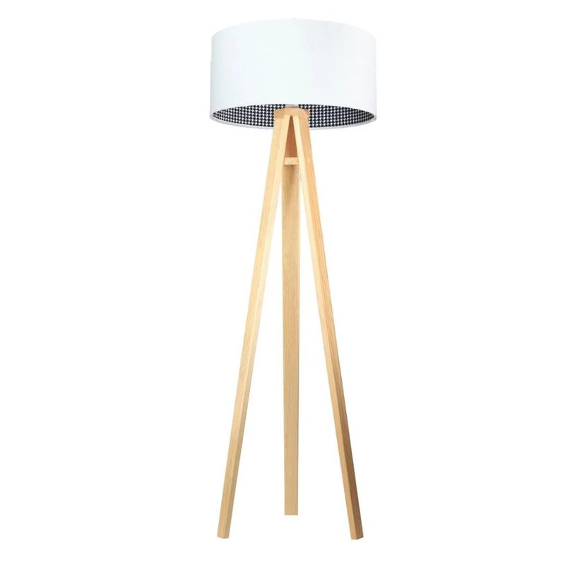 Lampa stojąca HOME 50 biała/pepitka/sosna