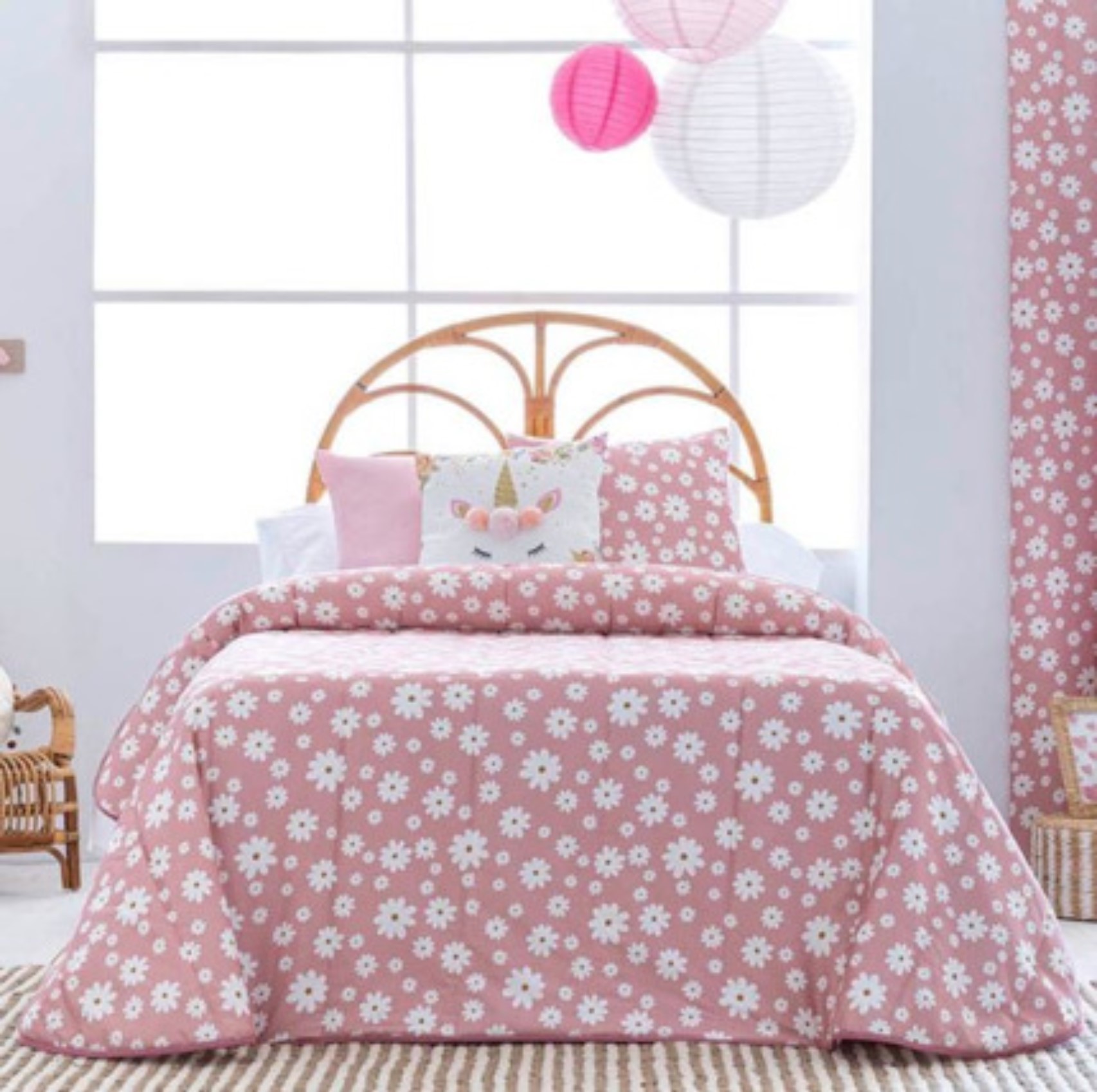 Colcha bouti infantil margarita cálida y versatil de invierno para cama de 105 cm