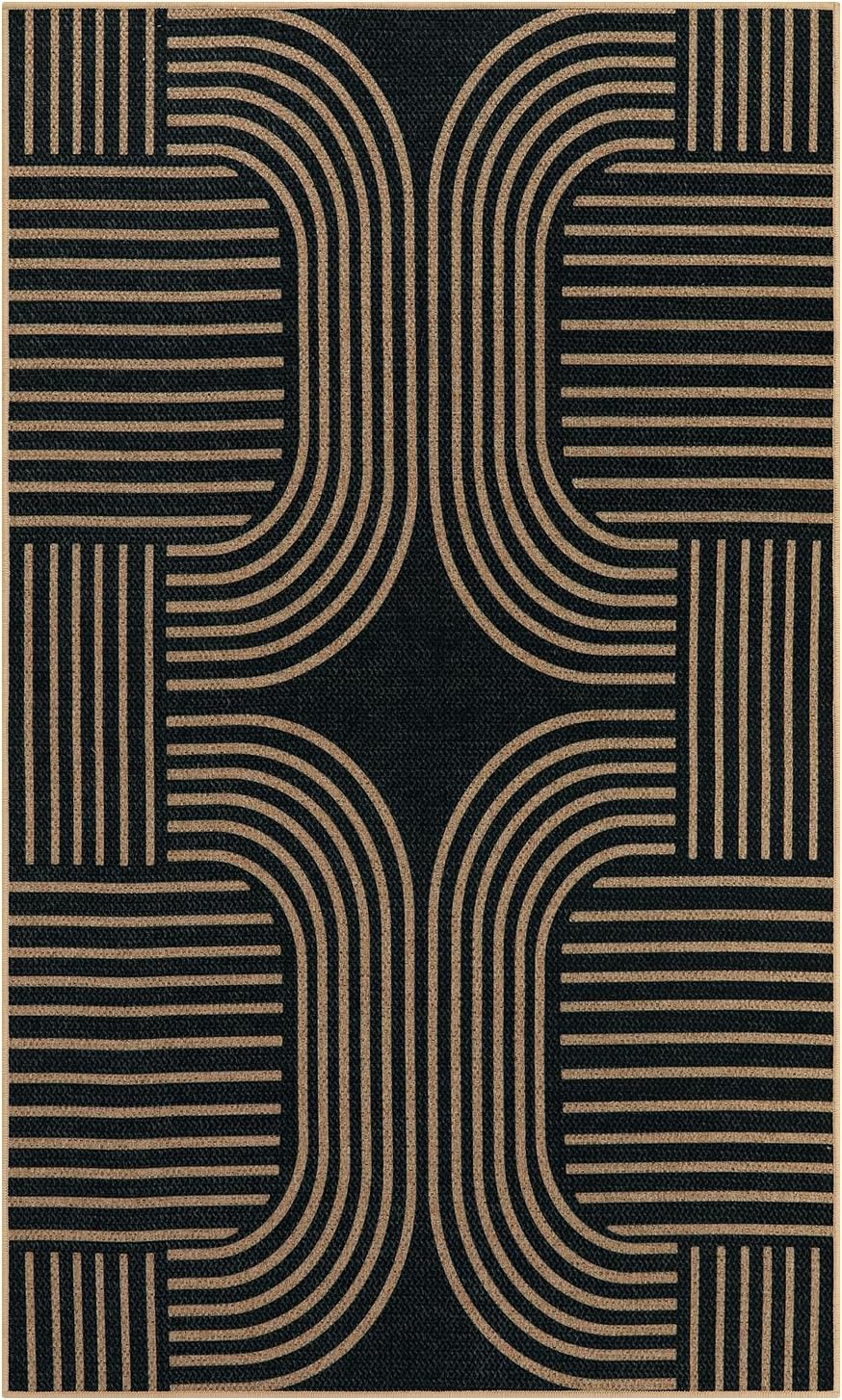Tapis de salon géométrique simple, tapis de salon 120*160cm, tapis antidérapant lavable adapté à la terrasse, à la cour et à la chambre - 6