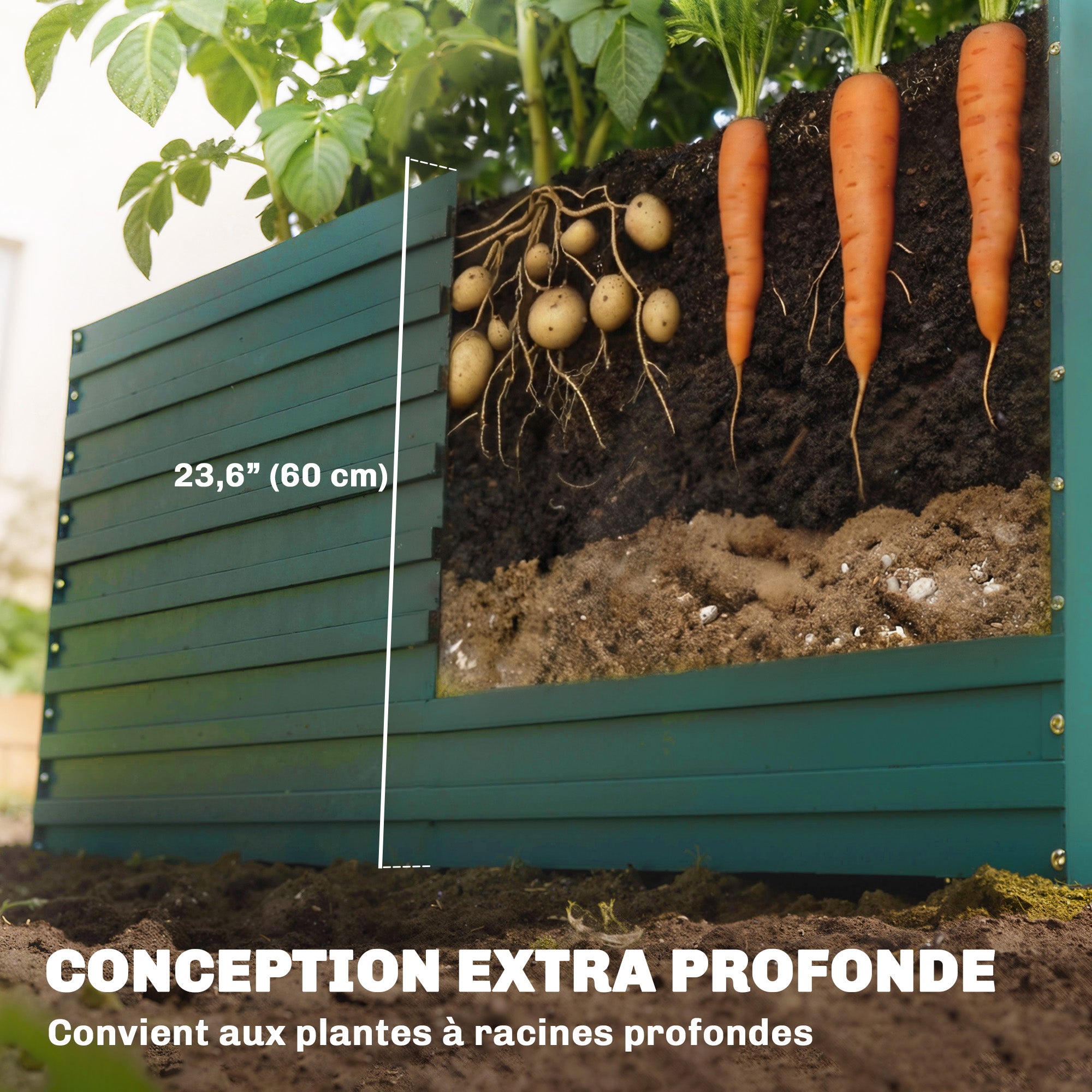 Carré potager acier galvanisé Outsunny - 4