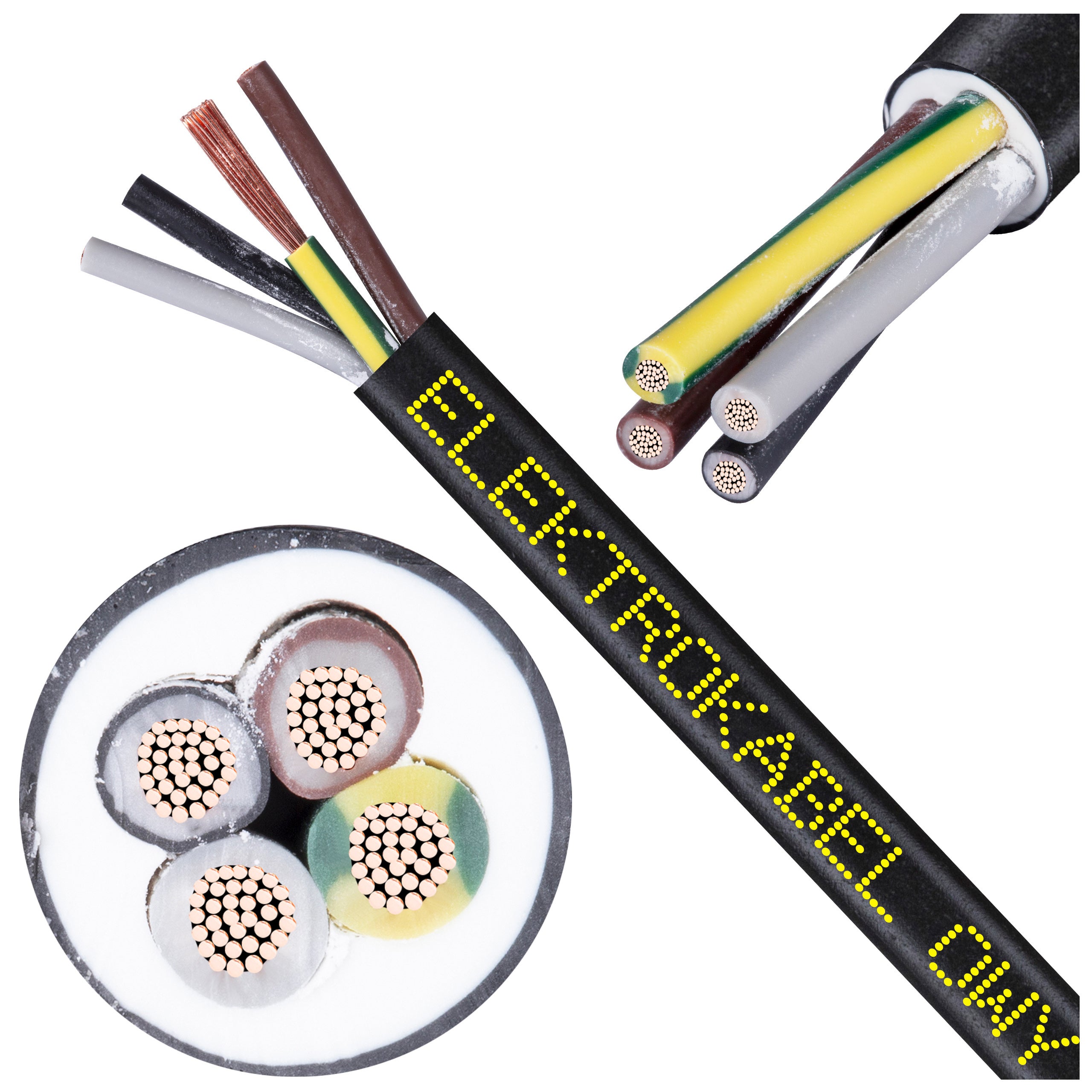 Kabel warsztatowy OWY / H05VV-F 4x1,5mm2 czarny 300/500V giętki linka Elektrokabel 100m