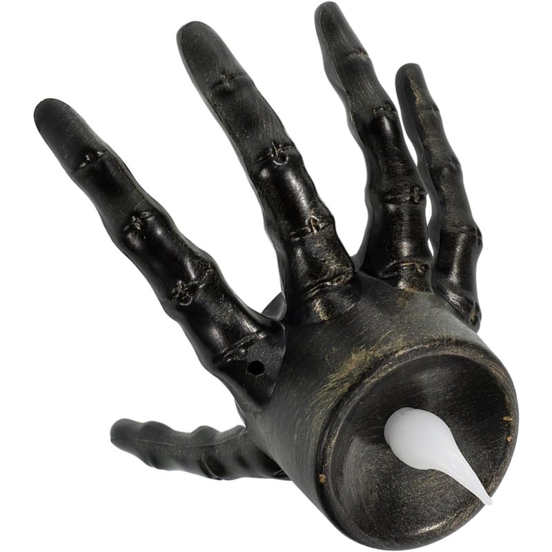 Świeczka szkielet w kształcie dłoni na Halloween, bezpłomieniowe sztuczne świece na baterie do dekoracji