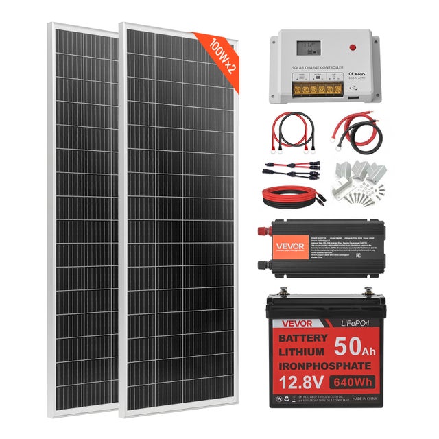 Panneau de charge,Kit complet de panneaux solaires 50W,18V,USB,avec