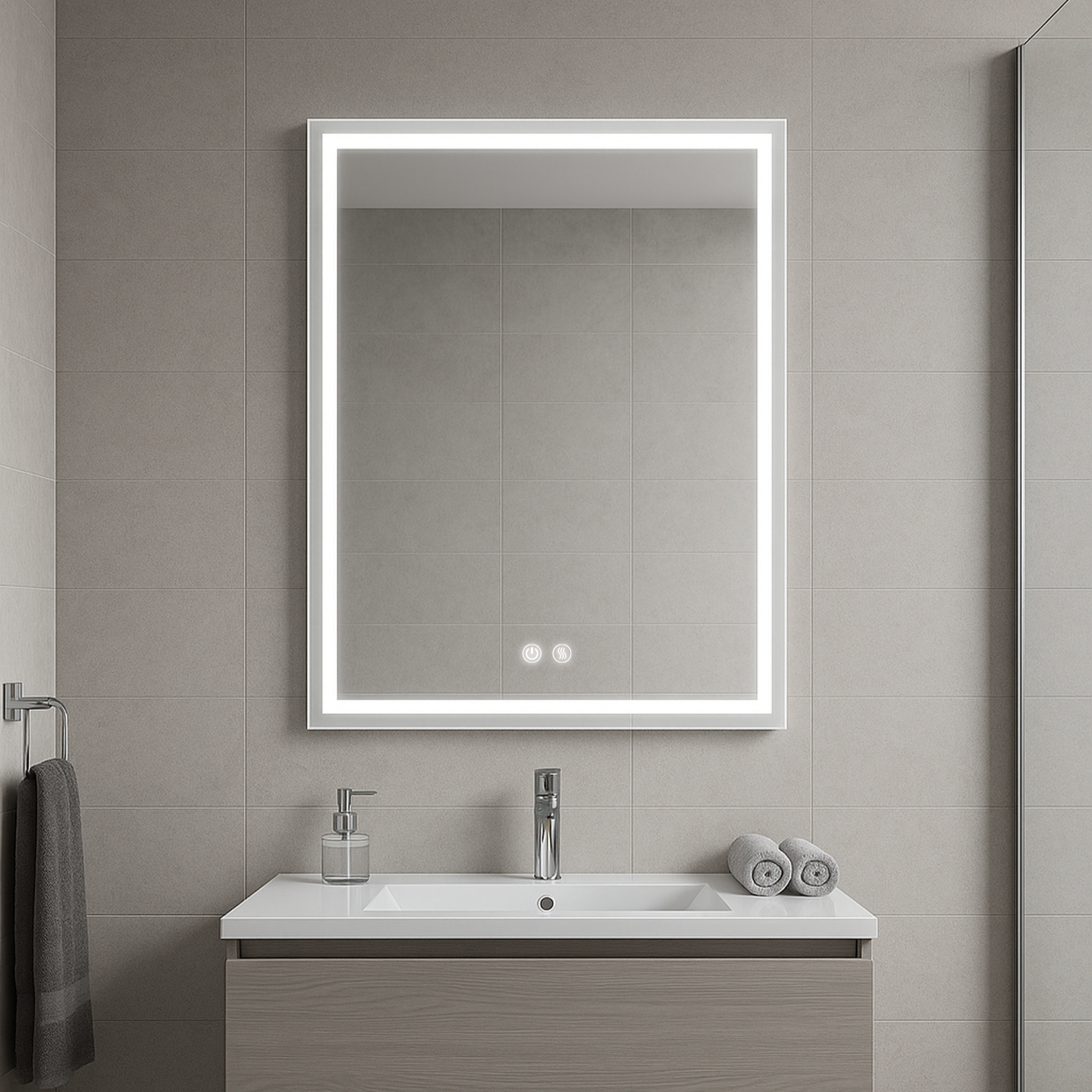 Espejo de Baño rectangular con Luz HANNA 40x140 (Alto x Ancho ...