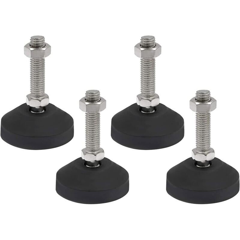Lot de 4 picioare reglabile M10 x 50 mm - Șurub de reglare - Picior mobilă - Suport cutie - Picioare reglabile - Șuruburi reglabile