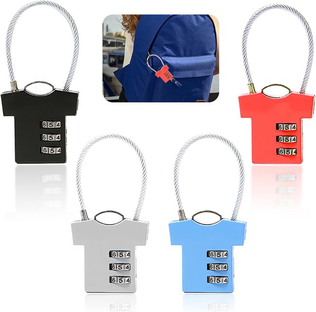 Pack De 2 Candados De Bicicleta Con Combinación De 3 Dígitos - Ligeros, Fáciles De Usar, Para Bici, Taquillas O Maletas