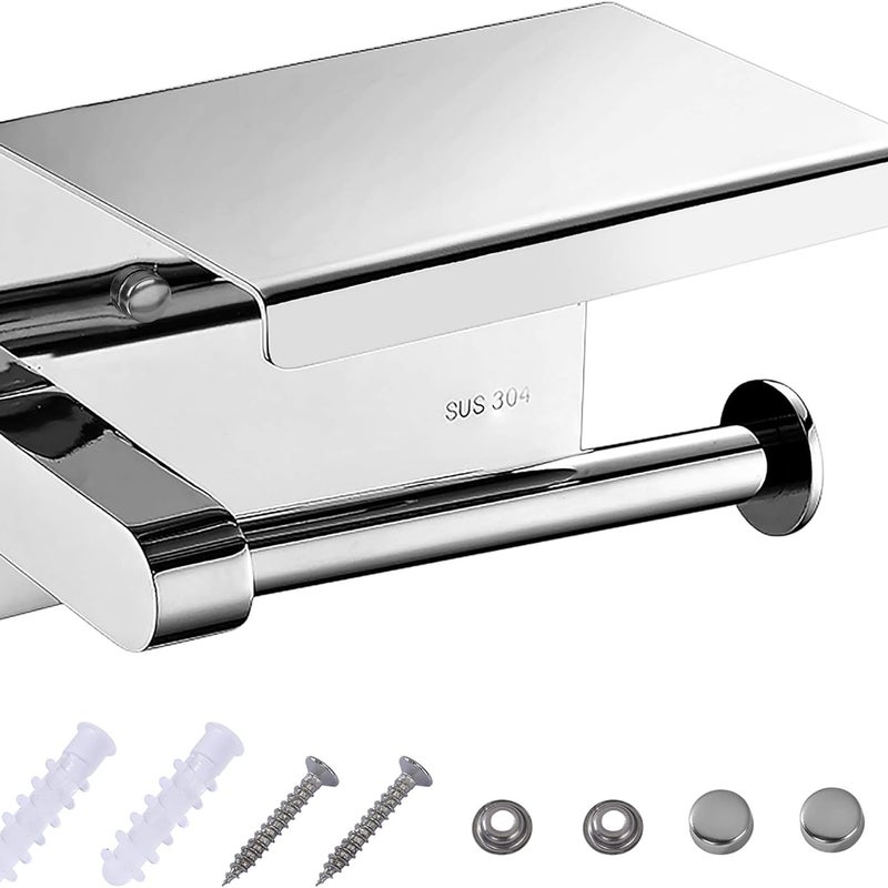 Uchwyt na papier toaletowy ze stali INOX, przymocowany do ściany
