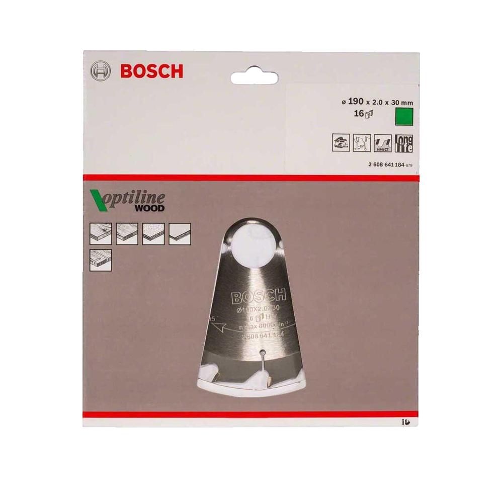 Bosch Professional - Lame Scie Circulaire Optiline Bois 190X30X2,0mm, 16D - 2608641184 - 2