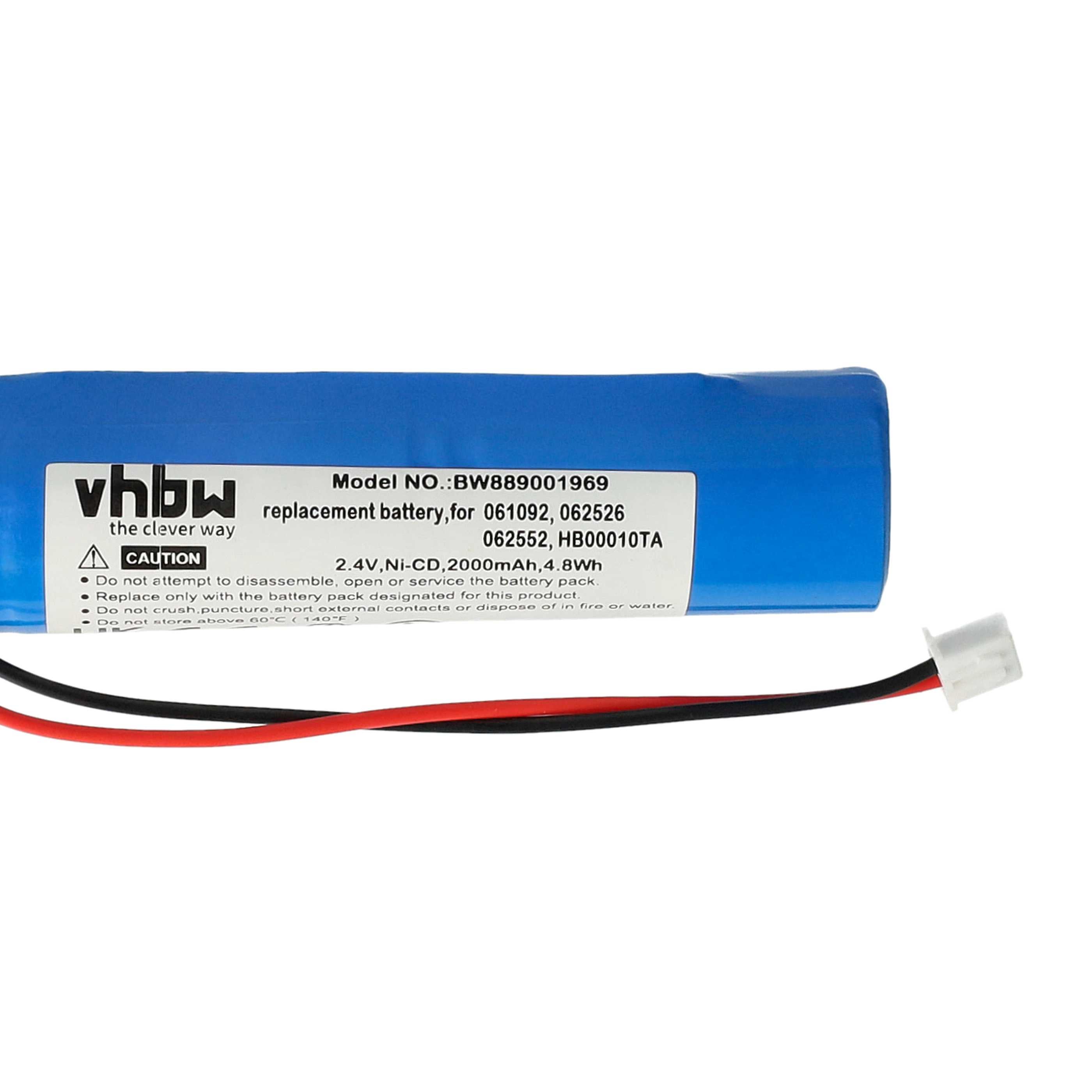 vhbw Batterie compatible avec Legrand BAEH IP66 ECO1, BAEH, B65LED, 805809, BAPI, BAES éclairage d'issue de secours (2000mAh, 2,4V, NiMH) - 4