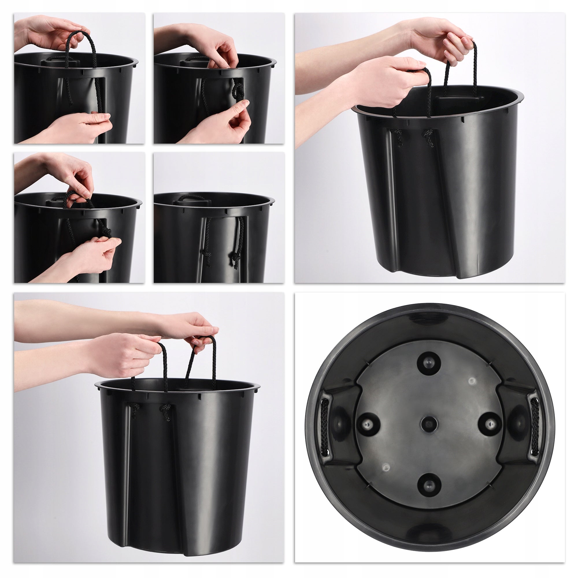 KADAX Conjunto de 3 vasos para flores, inserção para planta, suporte para flores, jardim grande cinza 57 cm - 5
