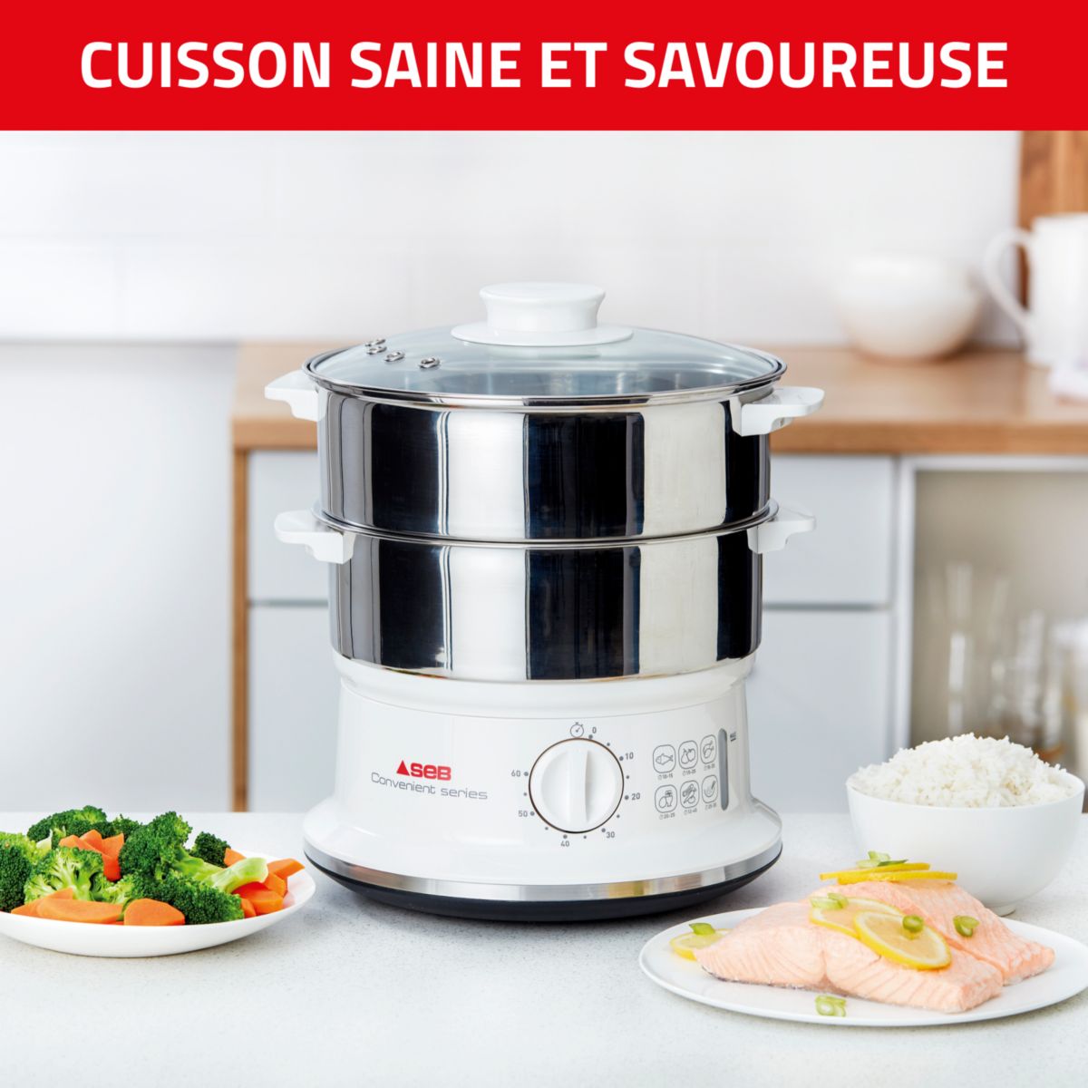 Cuiseur vapeur SEB 2 bols Inox VC145100 - 3