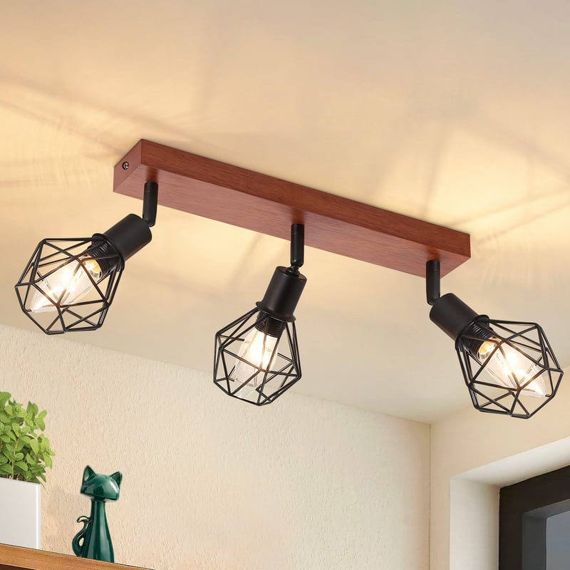 ZMH Lampy sufitowe z reflektorkami E14 w kolorze czarnym, regulowane w zakresie 350°, do przedpokoju/salonu