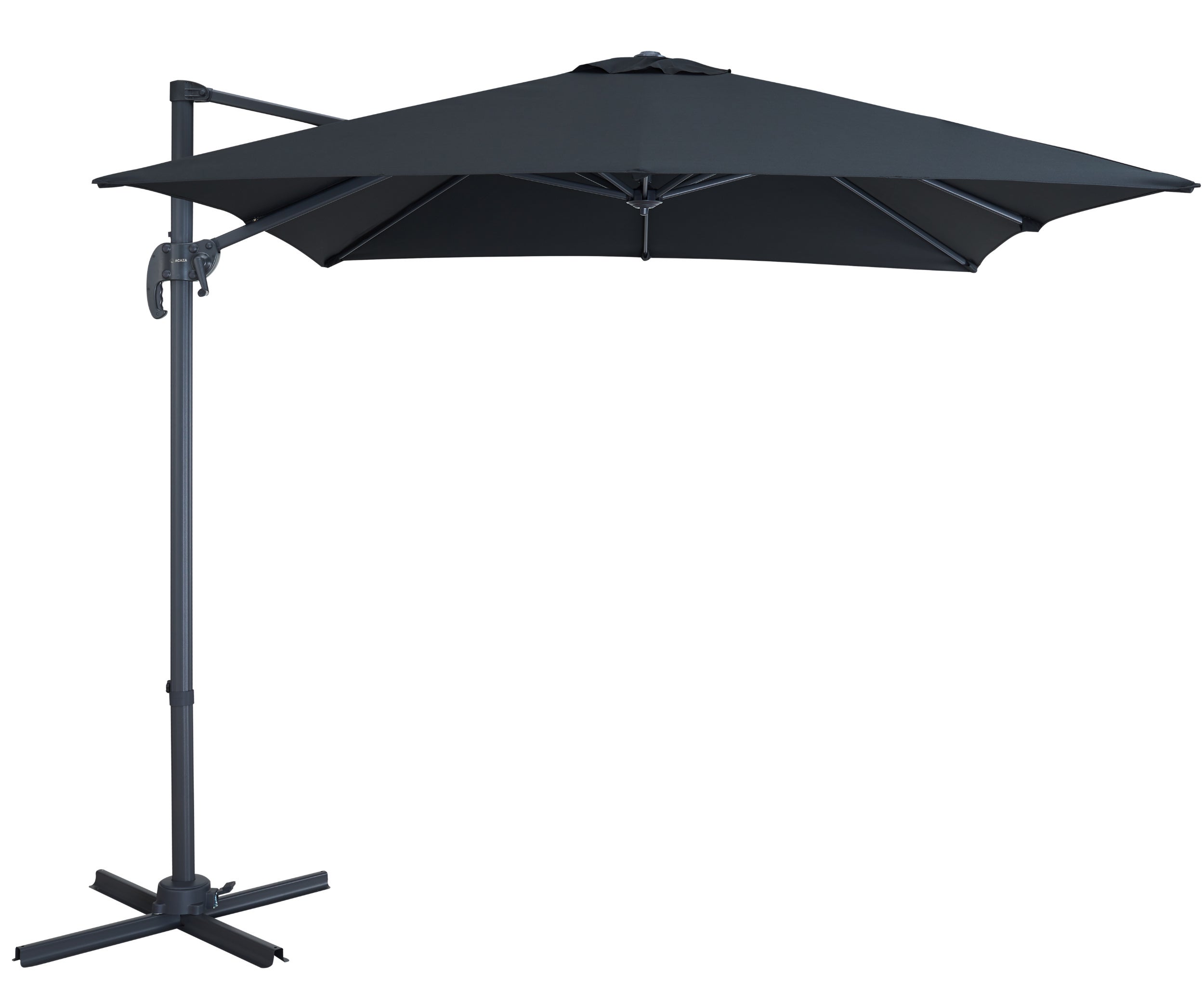 Parasol Inclinable Et D Port Pour Ext Rieur Jardin X Cm Toile Carr E Noir Leroy Merlin