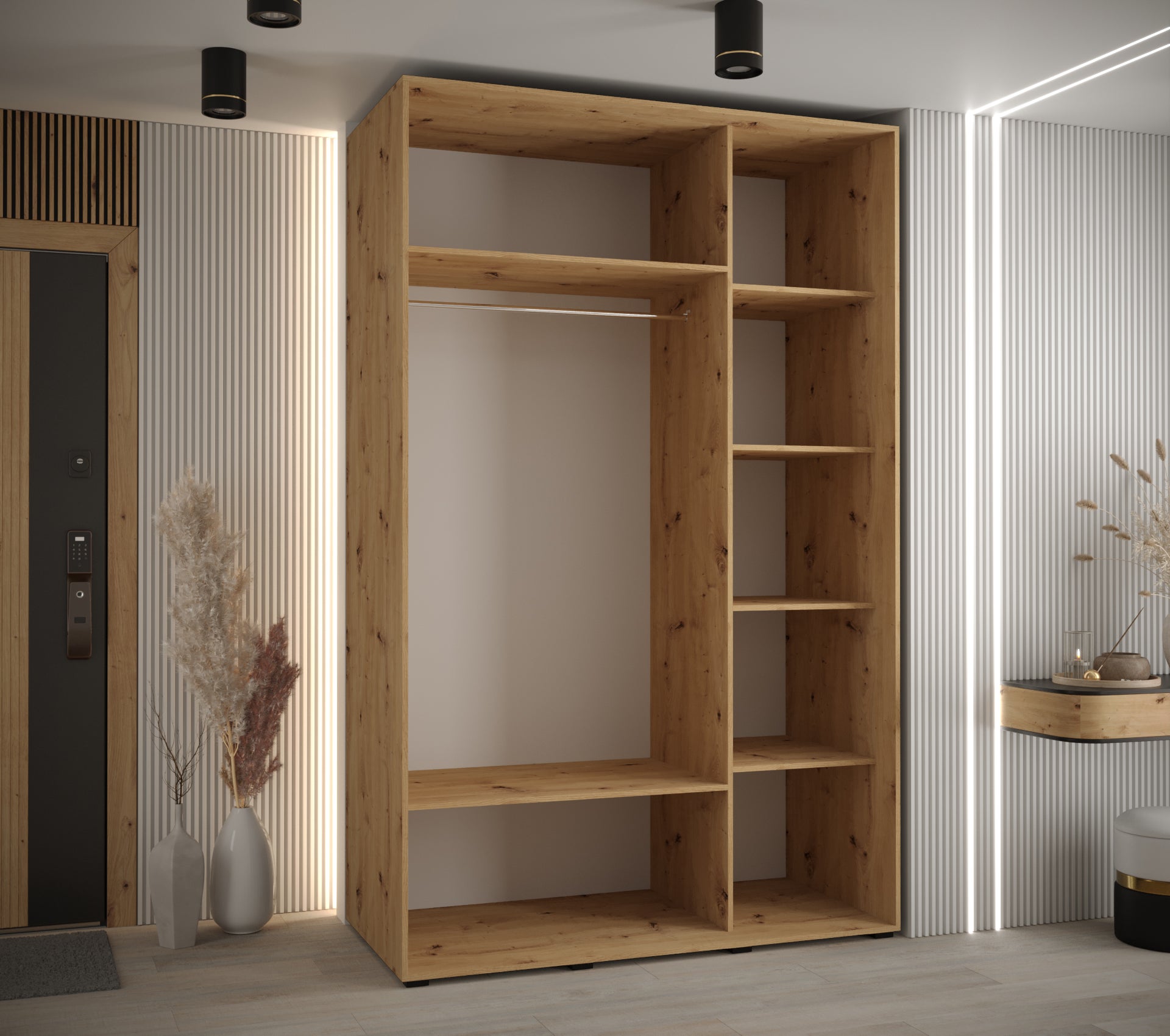 Szafa przesuwna z lustrem wysoka Davos 13 150 x 60 x 235,2 cm artisan + artisan + u. srebrny - Abiks Meble - 3