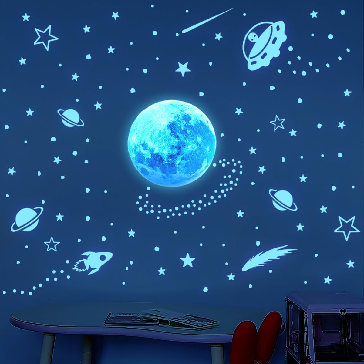 Pegatinas luminosas, estrellas fosforescentes, estrellas fosforescentes para el techo, estrellas fluorescentes, pegatinas de pared infantiles