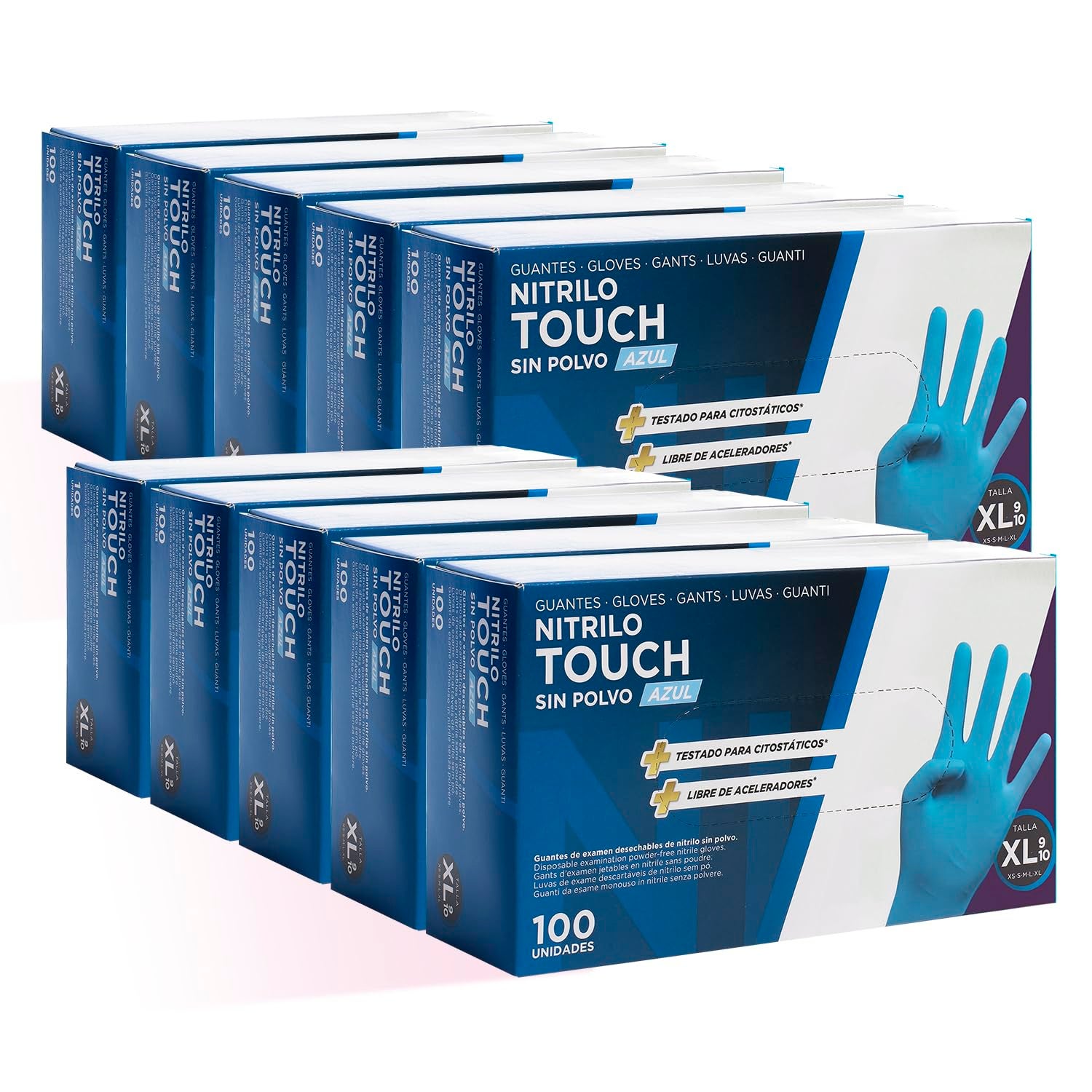 Lot De 12 Paires De Gants Nitrile Bleu Ansell Marigold 37-501 - Taille Grand - Extra Résistants