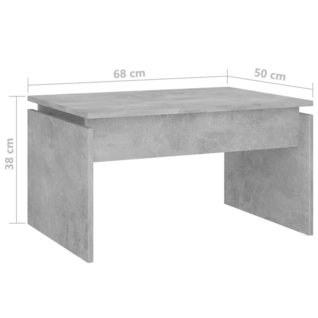 Table basse gris béton 68x50x38 cm bois d'ingénierie vidaXL - 3