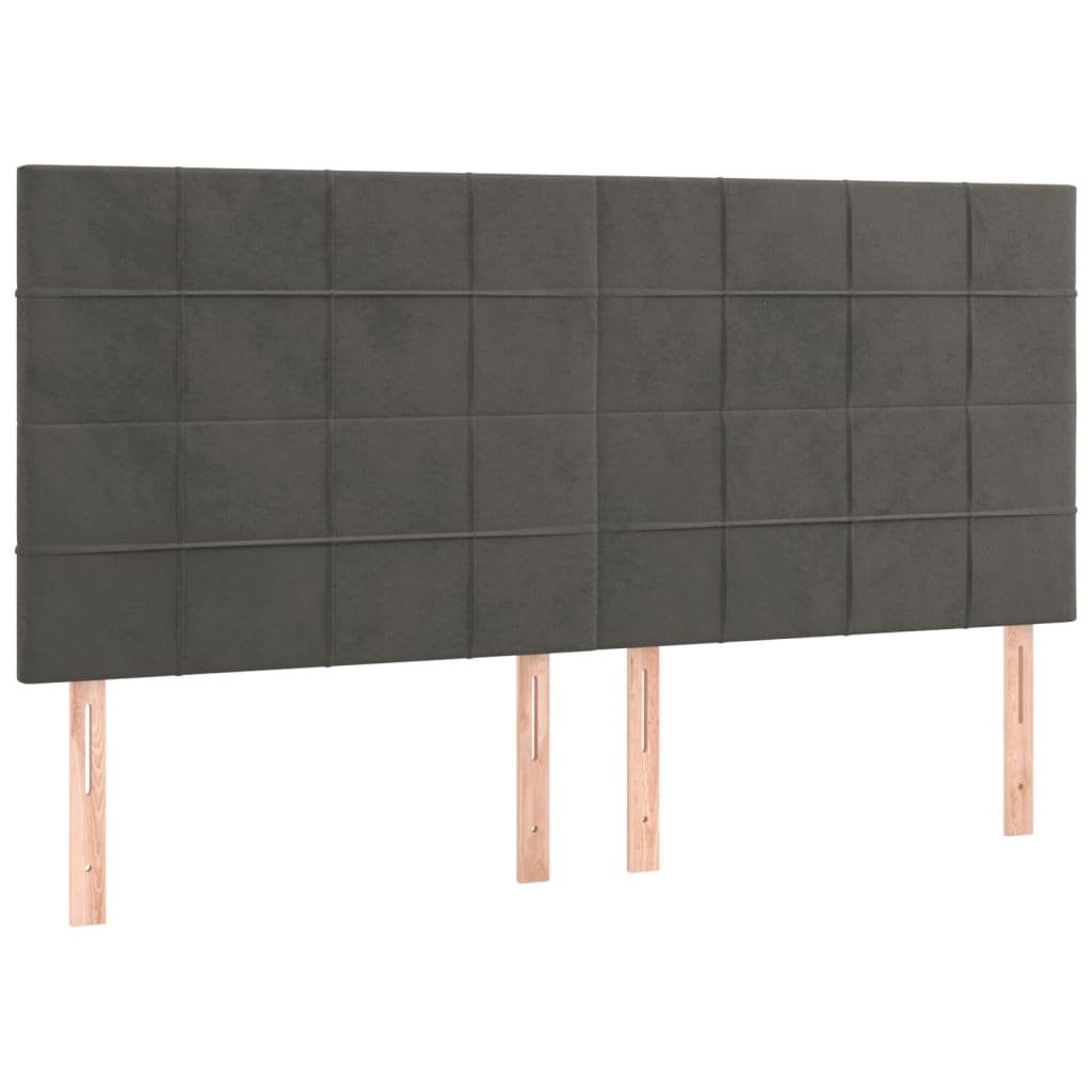 Cadre de lit sans matelas velours gris foncé 200x200 cm — COMFORTXL - 8