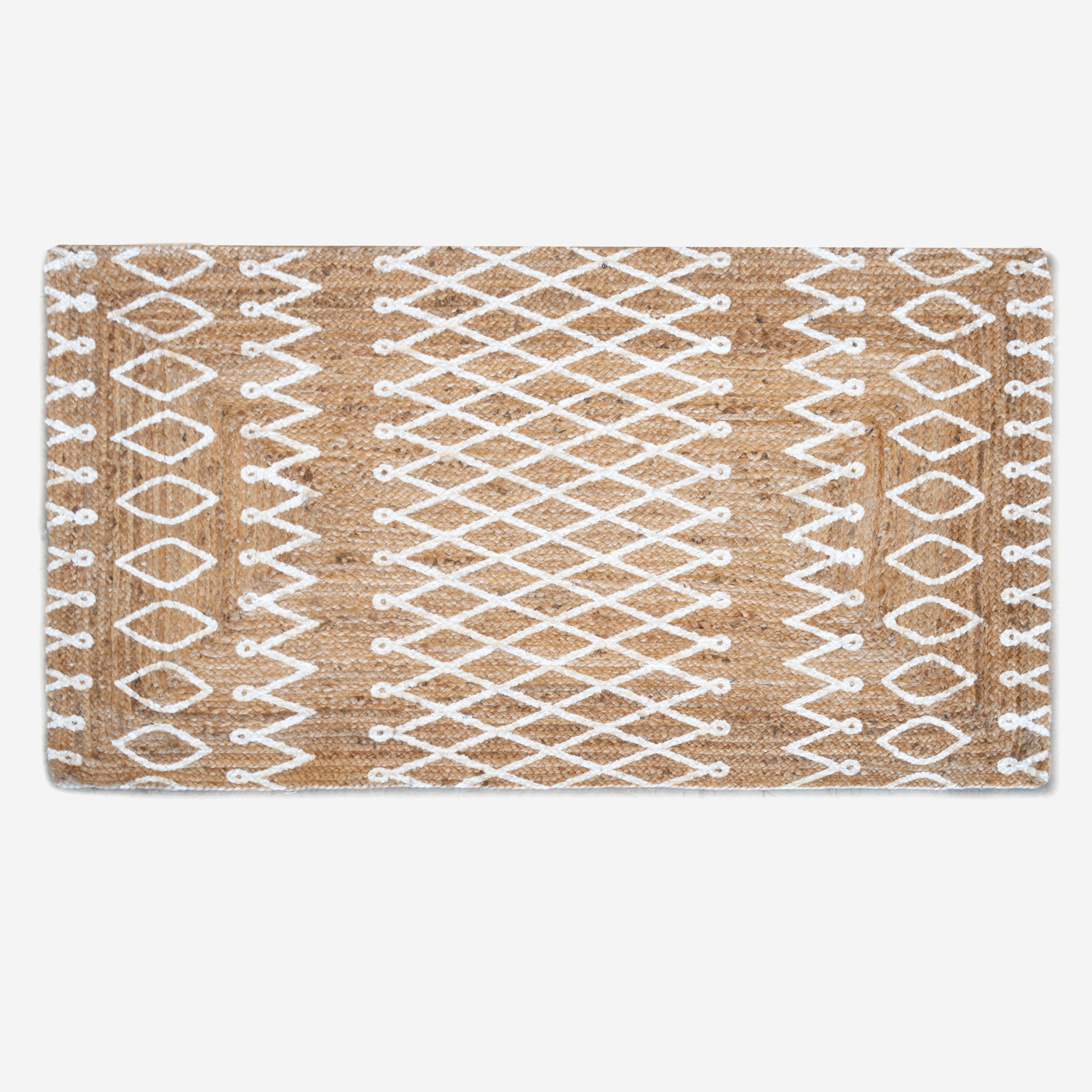 Dywan z juty ręcznie tkany Yaqui 160x230cm – Wzór etniczny, ekologiczny i biodegradowalny