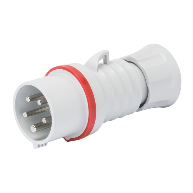Fiche mobile droite rouge câblage rapide 32A/400V - 3P+N+T - IP44/IP54 - GEWISS - GW60020FH