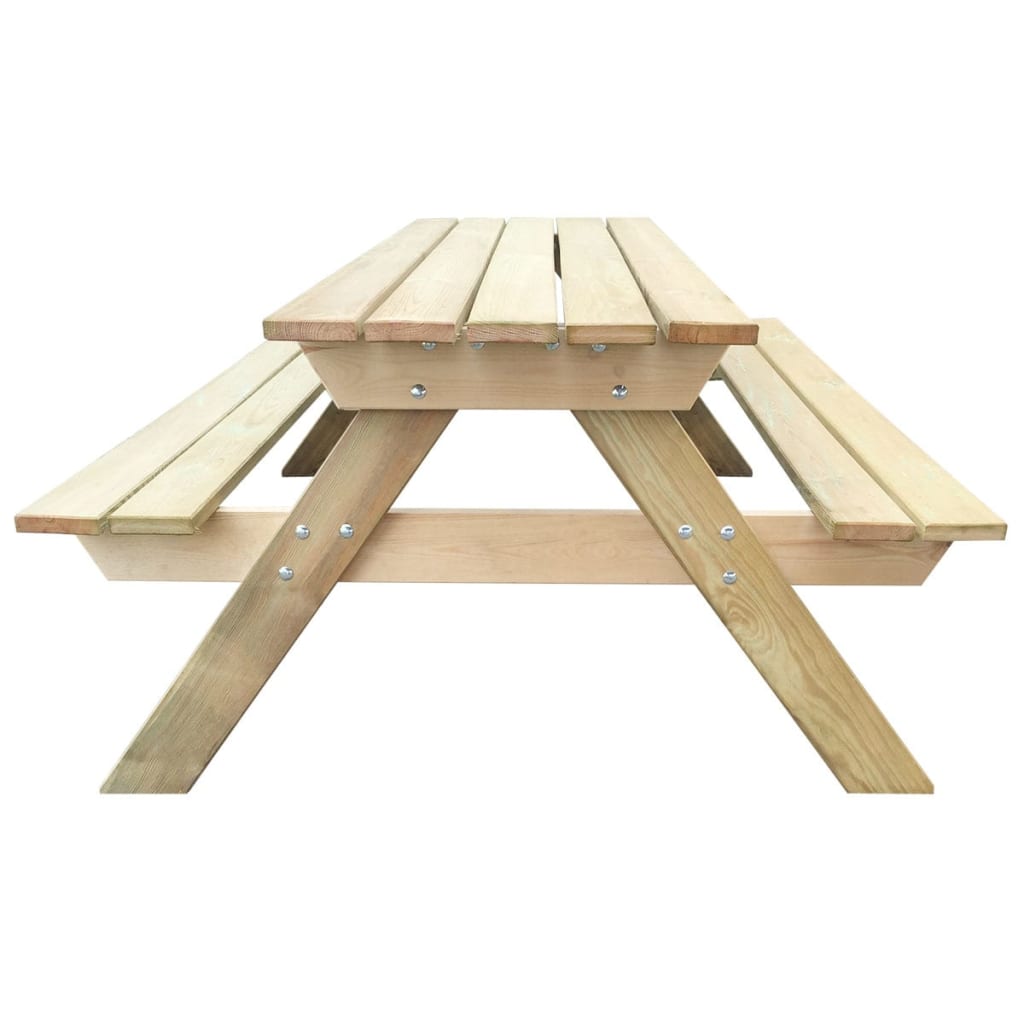 Table de pique-nique rectangulaire en Bois Vert 4 places - 6
