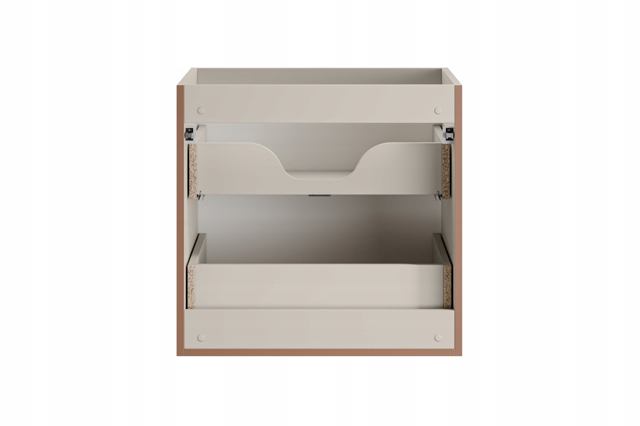Szafka pod umywalkę BELLA 60 cm kaszmirowa wisząca frezowany front 2 szuflady - 5