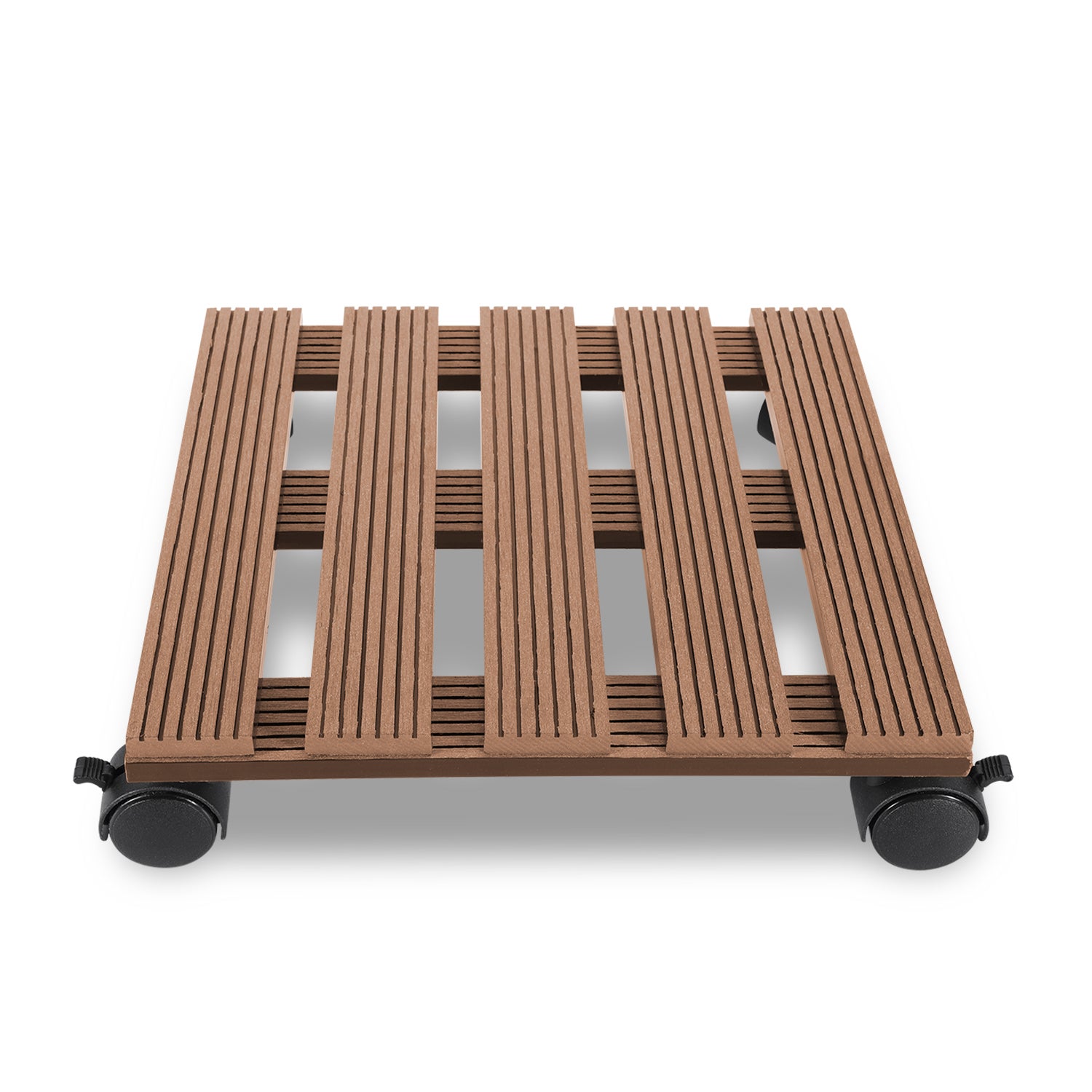 Hengrongshen 2 Pcs Porte Plante à Roulettes 30x30x6.5cm - Support Pot De Fleurs Jusqu'à 120kg Intérieur Extérieur