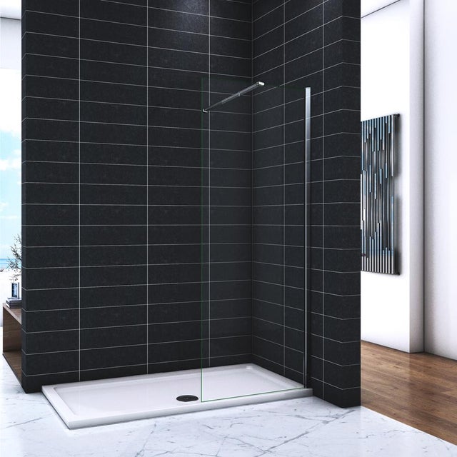Océan paroi de douche 50x200cm paroi latérale en verre anticalcaire avec barre de stabilisation 90cm