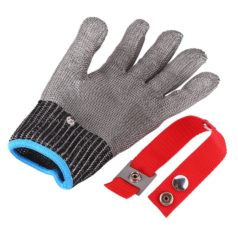 Gant de travail de sécurité en acier inoxydable SS304 résistant aux coupures, outil de protection pour boucher - 7