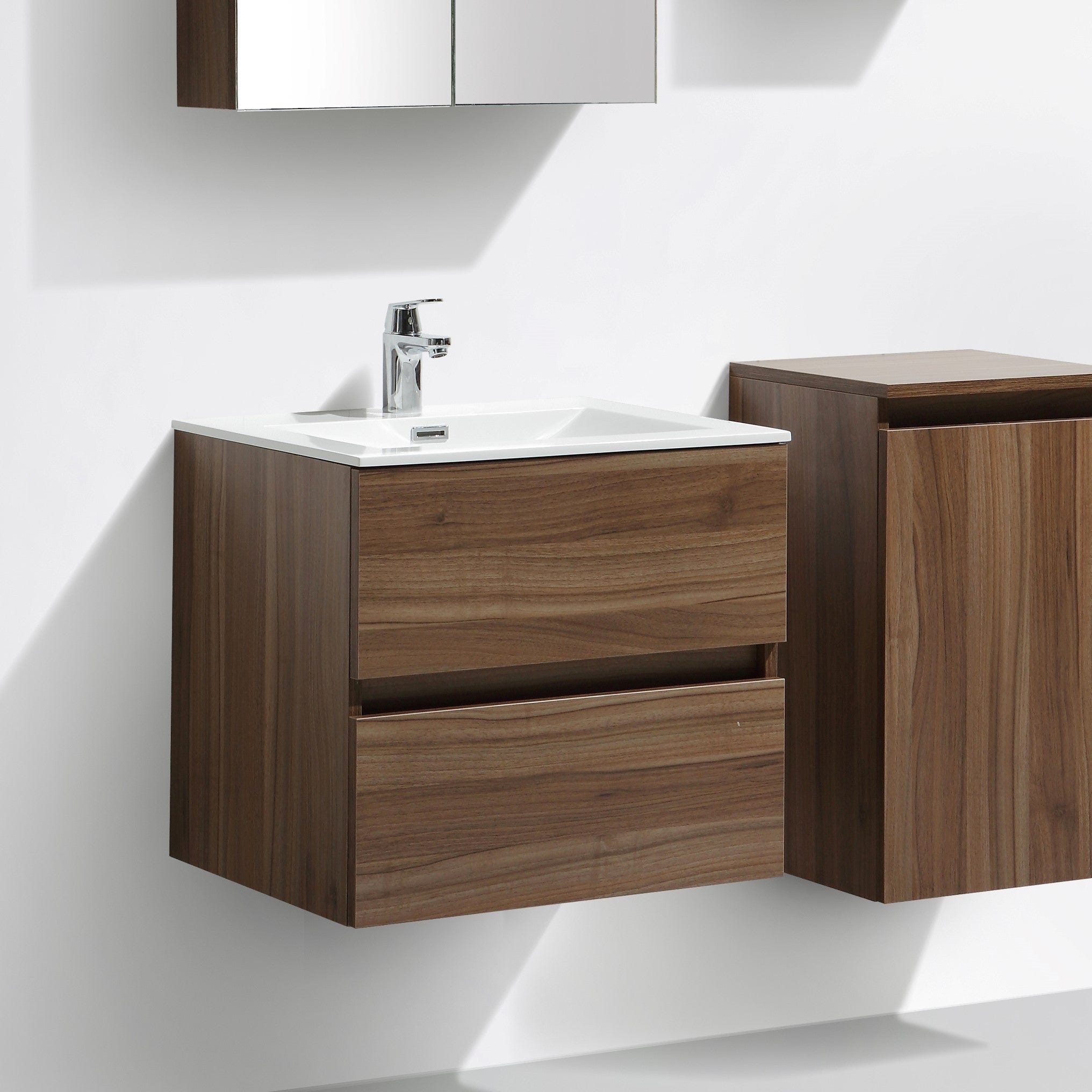 Meuble salle de bain design simple vasque SIENA largeur 60 cm noyer ...