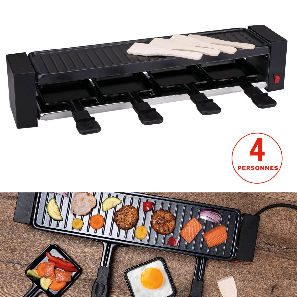 Machine à raclette vintage - 4 personnes - Électroménager