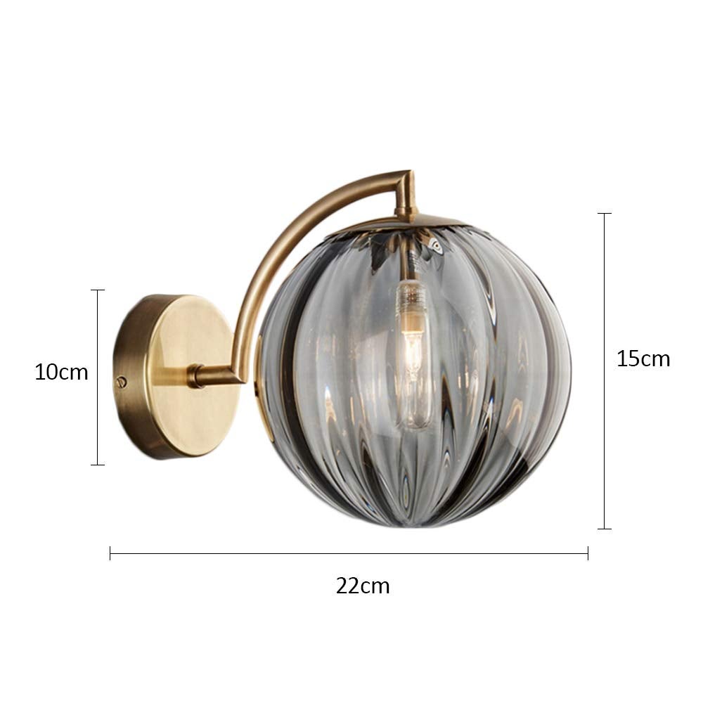 Applique Murale 1 Lumière – Laiton Chromé Et Verre Ambré – Luminaire élégant