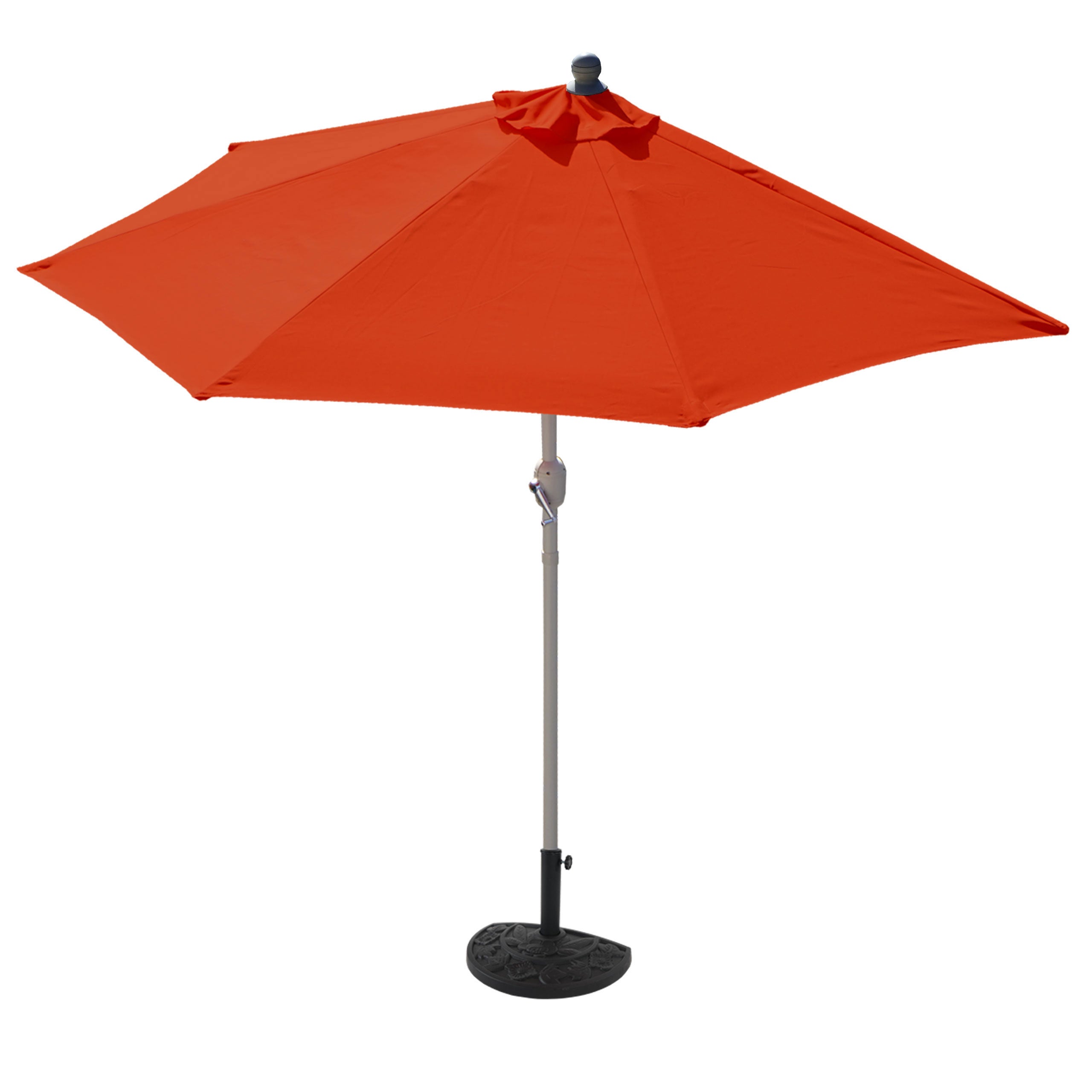 Parasol półokrągły Parla, parasol balkonowy, UV 50+ poliester/aluminium 3 kg ~ 270 cm terakota z podstawą