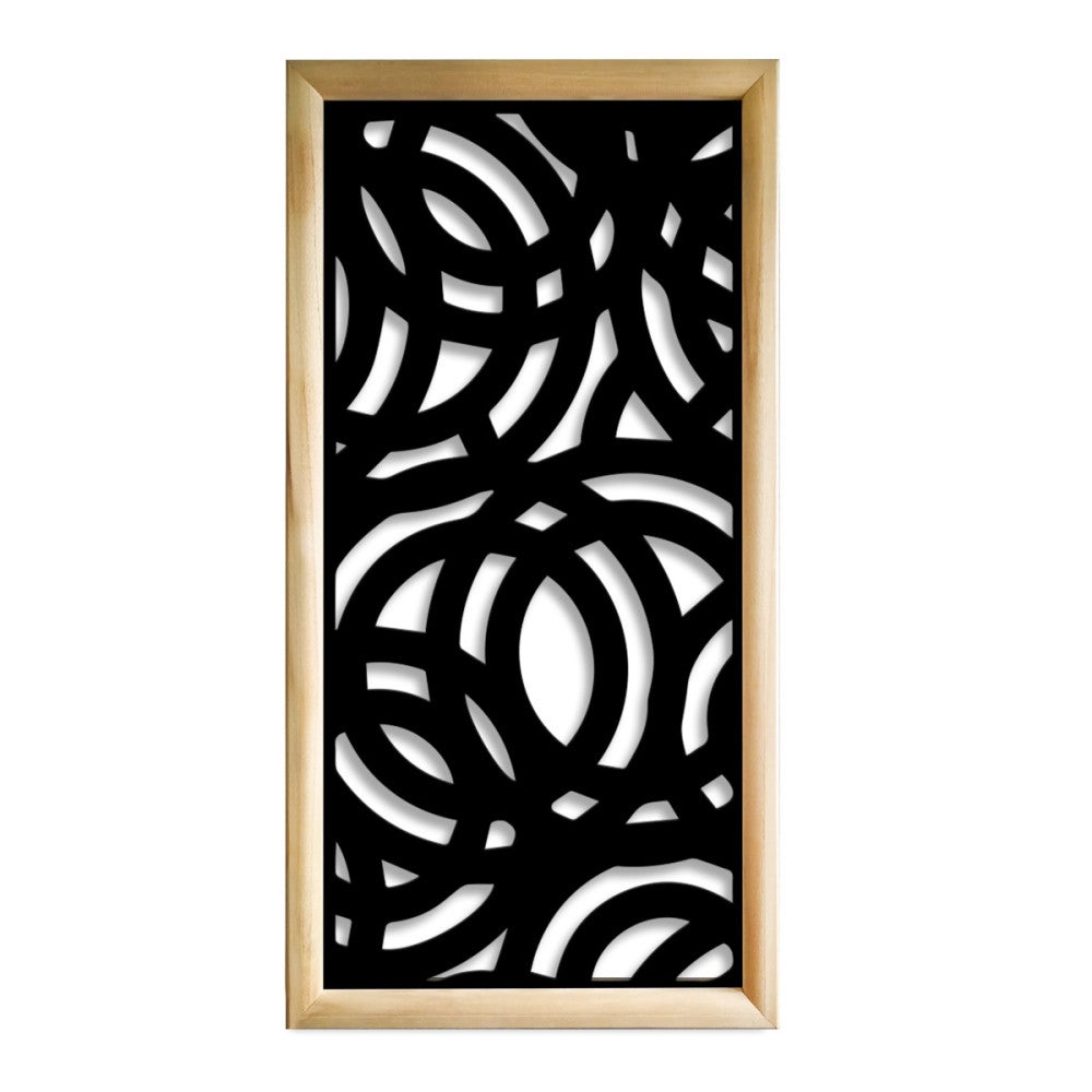 Círculos grandes - módulos decorativos rectangulares de madera y pvc - medida 47x94 cm - espesor 47mm - color interior negro