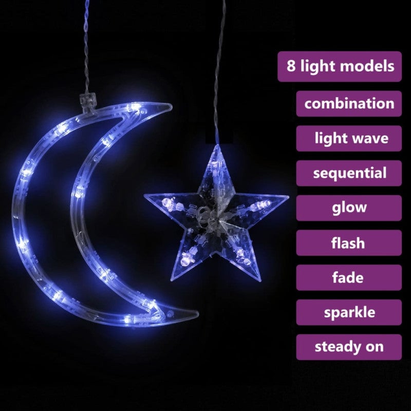 Guirlande lumineuse étoile et lune avec télécommande 138 LED - 3