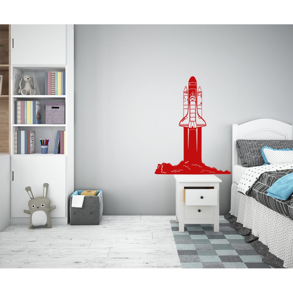Transbordador espacial - vinilo adhesivo de pared 55x70 cm - color rojo