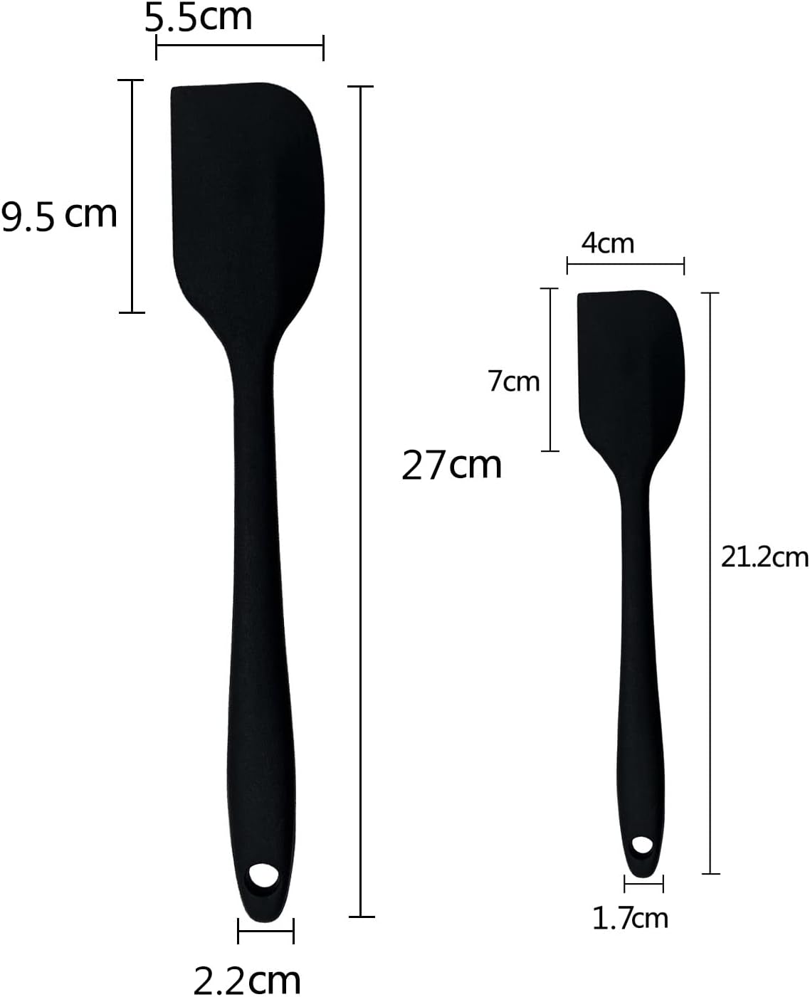 Set Di 3 Spatole In Silicone Con Anima In Acciaio - Resistenti Al Calore, Antiaderenti, Ergonomiche - Colore Nero - 5