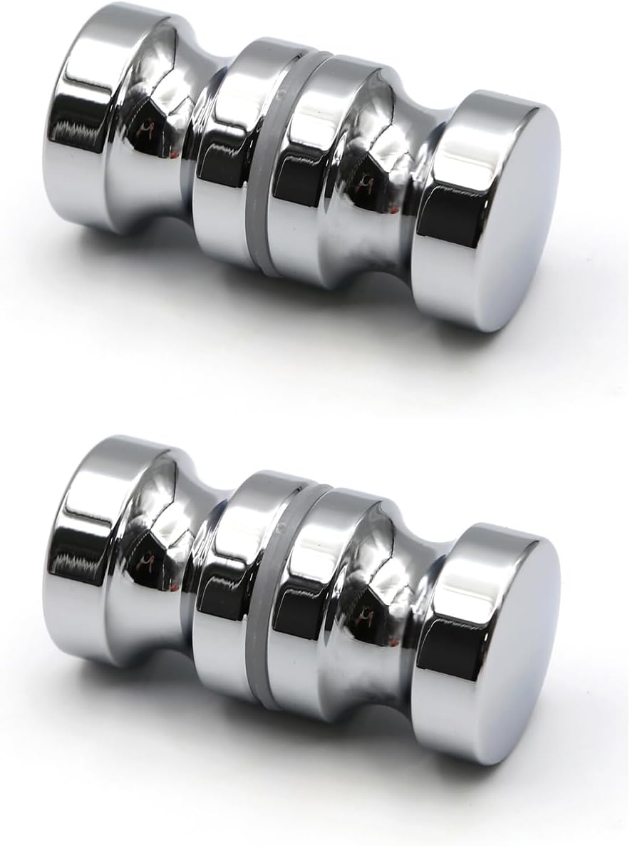 Uchwyt do drzwi szklanych, uchwyt ze stopu aluminium z jednym otworem, solidny cylindryczny uchwyt do drzwi przesuwnych kabiny prysznicowej (1, srebr