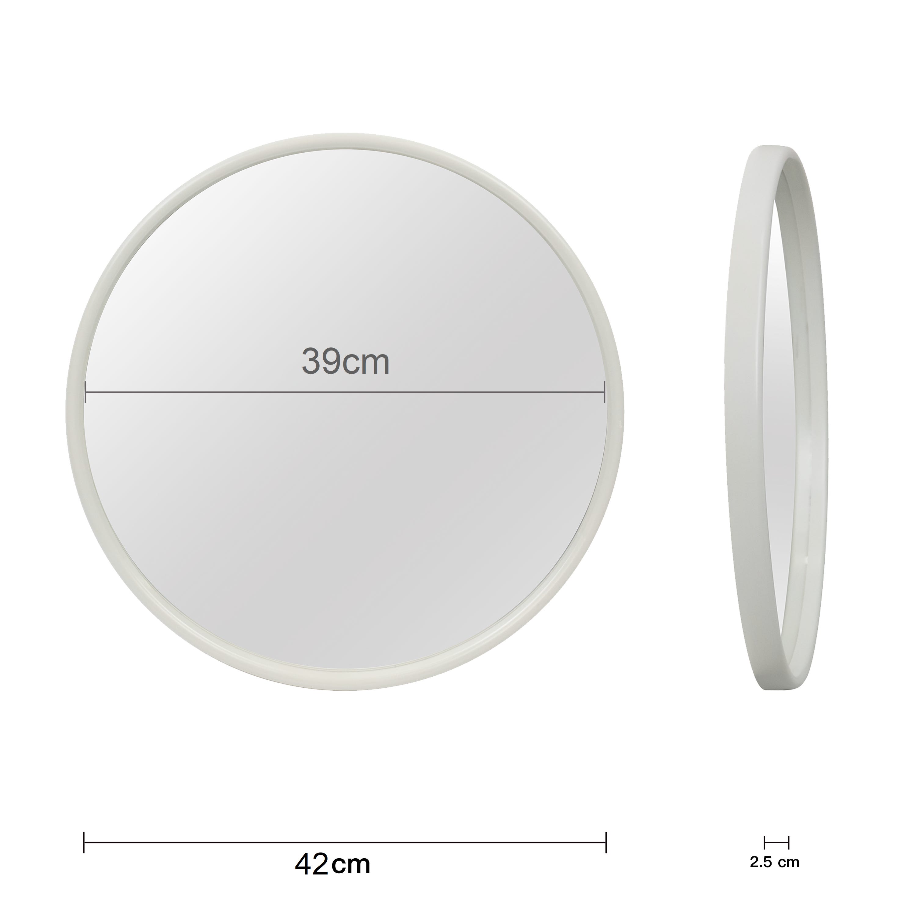 INSPIRE - Miroir rond SWEET blanc - l.39 x H.39 cm - Polypropylène recyclé - Blanc - 7